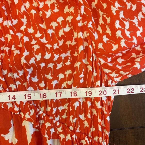 DIANE VON FURSTENBERG Orange and White Floral Dress, NWOT, size XL - Picture 6 of 6